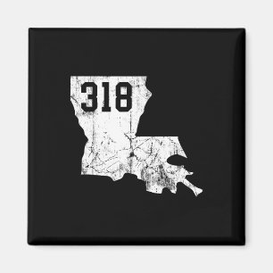 Louisiana State Area Code 318 Tee New Orleans Mard Magnet