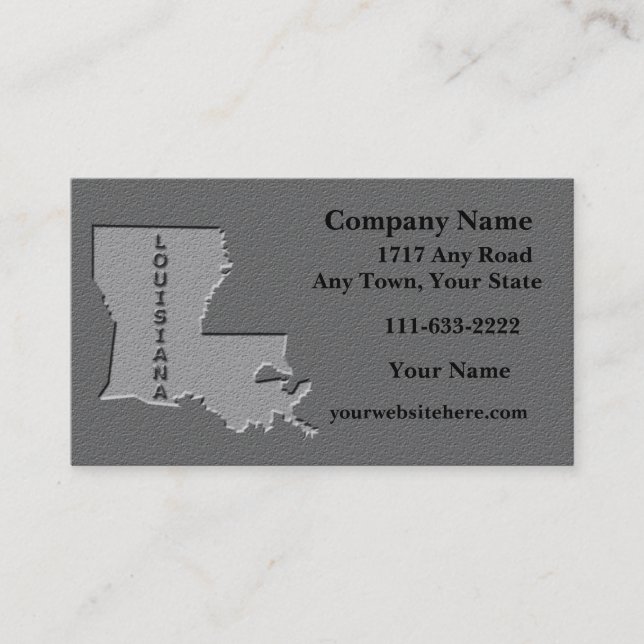 Louisiana State Business card  carved stone look (Front)