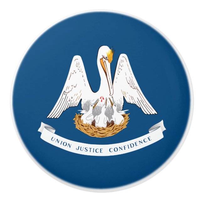 Louisiana State Flag Ceramic Knob (Front)