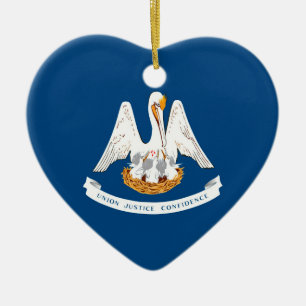 Louisiana State Flag Design Ceramic Ornament
