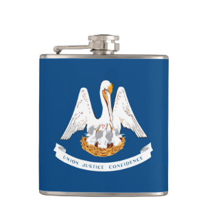 Louisiana State Flag Design Hip Flask