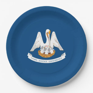 Louisiana State Flag Design Paper Plate