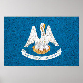 Louisiana State Flag Grunge Poster