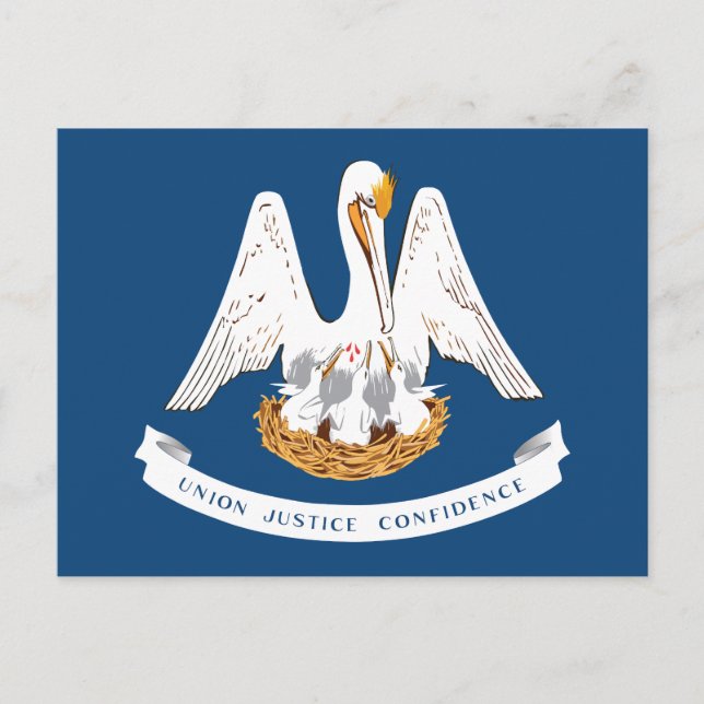 Louisiana State Flag Pelican State Motto Souvenir Postcard (Front)