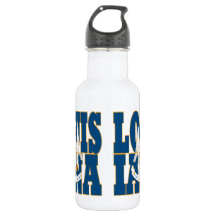 Louisiana state flag text 532 ml water bottle