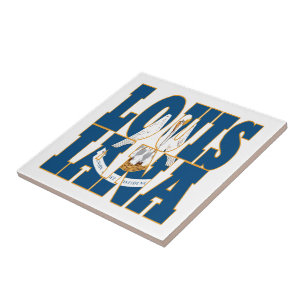 Louisiana state flag text tile