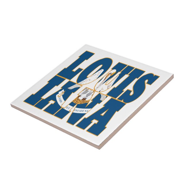 Louisiana state flag text tile (Side)