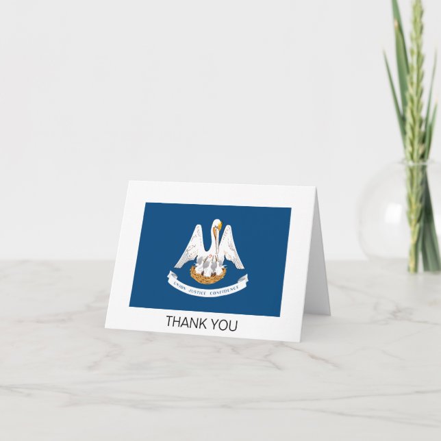 Louisiana State Flag Thank You Card (Front)