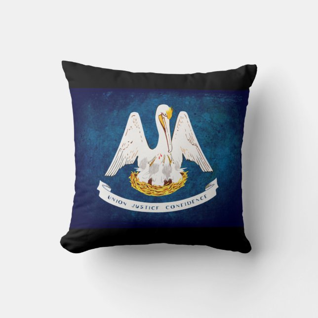 Louisiana state flag throw pillow (Front)