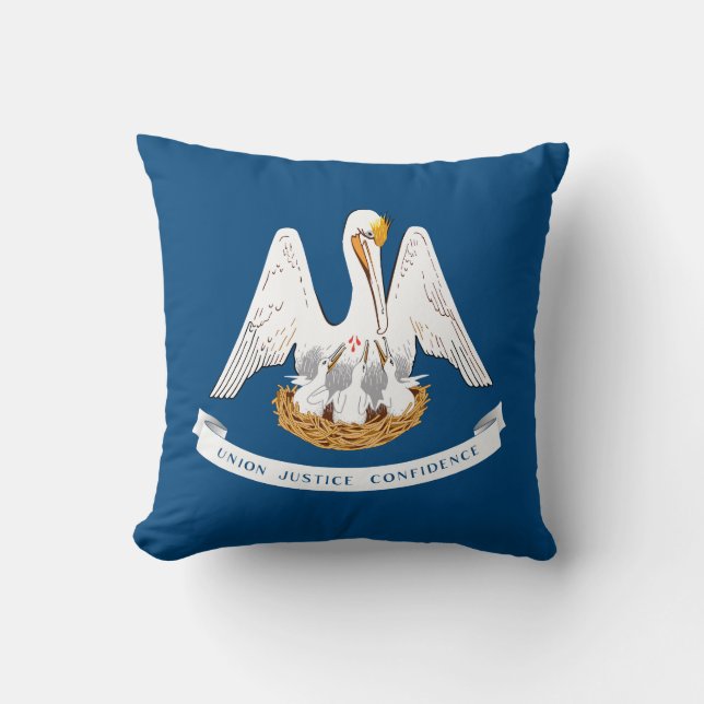 Louisiana State Flag Throw Pillow (Front)
