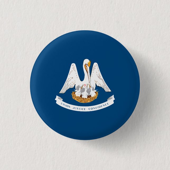 Louisiana State Flag USA 1 Inch Round Button (Front)