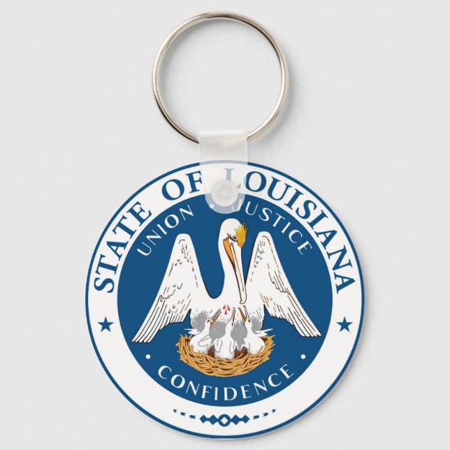 Louisiana state flag usa united america symbol sea keychain (Front)