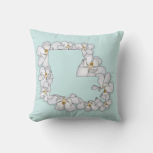 Louisiana State Flower - Magnolia Throw Pillow