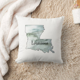 Louisiana State Illustration Painting Throw Pillow