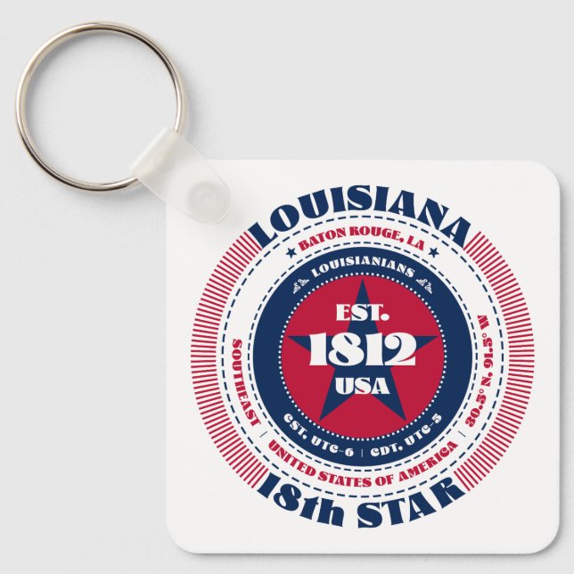Louisiana State Keychain (Front)