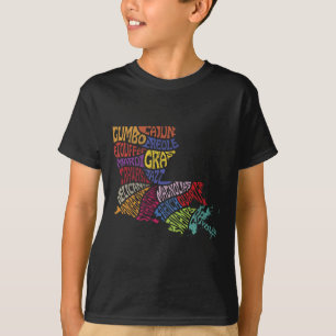 Louisiana State Map Tee Mardi Gras Creole Cajun Cu