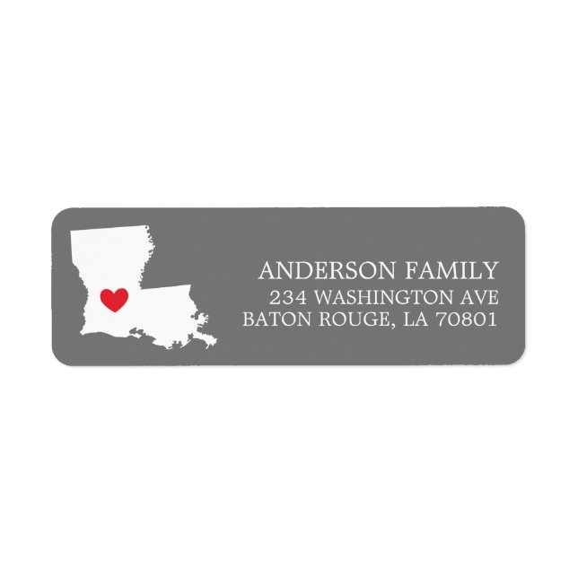 LOUISIANA State | Moving Return Address Label (Front)