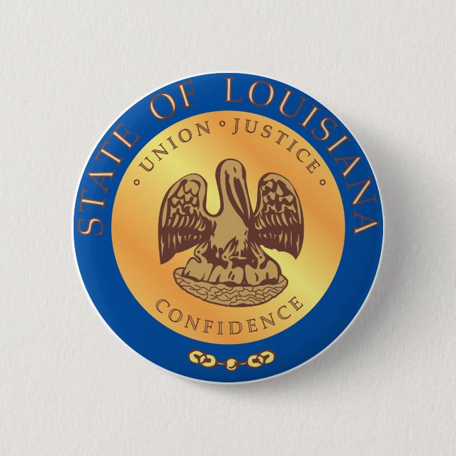 Louisiana State Seal 2 Inch Round Button (Front)