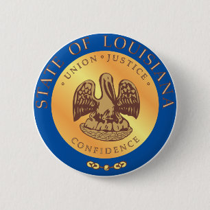 Louisiana State Seal 2 Inch Round Button