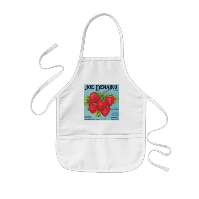Louisiana Strawberry Crate Label Kids Apron (Front)