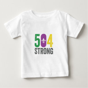 Louisiana Strong 504 NOLA Strong Mardi Gras Baby T-Shirt