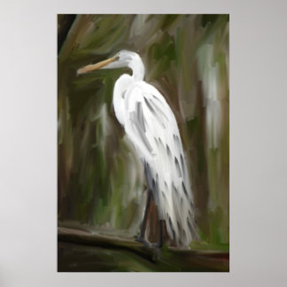Louisiana Swamp Crane Poster
