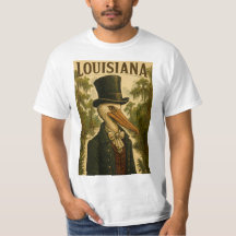 Louisiana Themed Pelican Man T-shirt