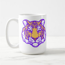 Louisiana Tiger Coffee Cup - Hand-Drawn Tiger