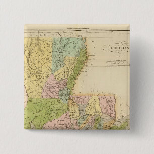 Louisiana US 2 Inch Square Button