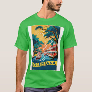Louisiana USA American Vintage Poster Tourism Trav T-Shirt