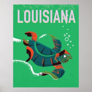 louisiana USA vintage affiche de voyage art