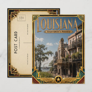 Louisiana Vintage Art Deco Golden Age Postcard