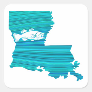 Louisiana Wave Fishing Square Sticker