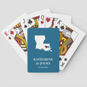 Louisiana Wedding Favour Deck of Cards, State Map Playing Cards