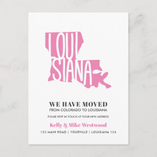 LOUISIANA We've moved New address New Home  Postcard