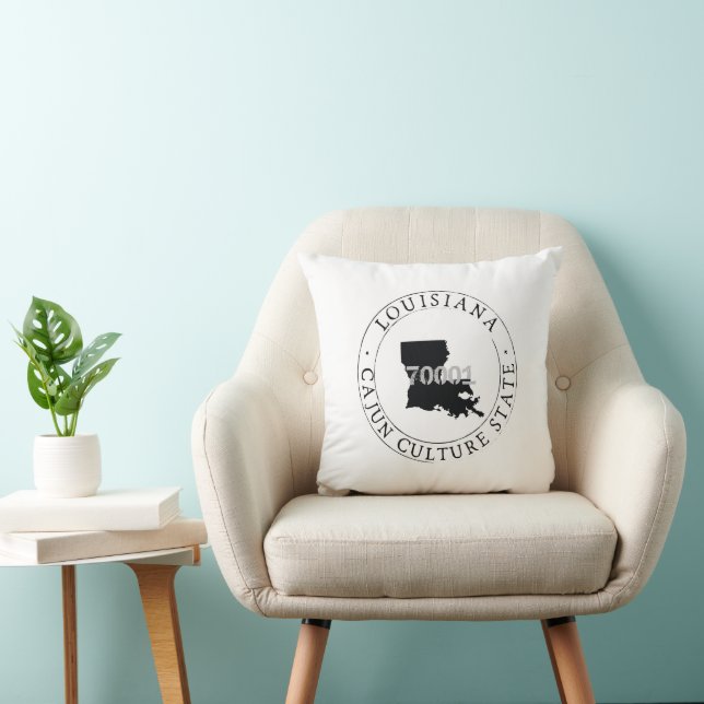 Louisiana Zip Code Coussin Cajun Culture (Chaise)