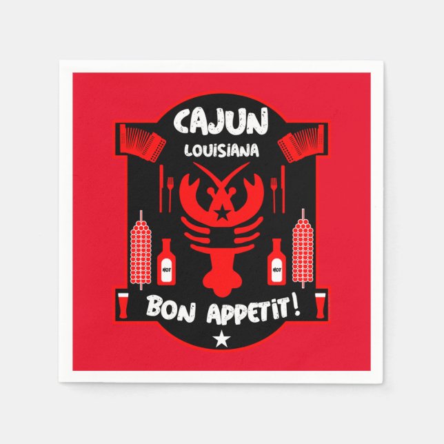 Louisiana's Cajun Foodies And Events    Napkin (Front)