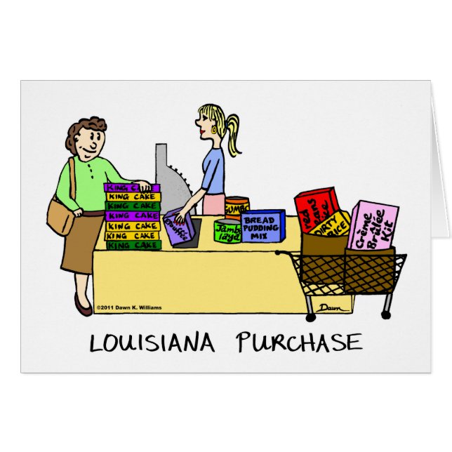 Louisiane achat carte caricature (Devant horizontal)