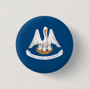 Louisianian Flag, Flag of Louisiana 1 Inch Round Button