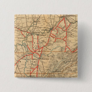 Louisville and Nashville Railroad 2 Inch Square Button
