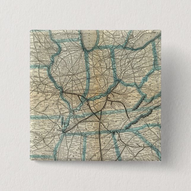 Louisville and Nashville Railroad 2 Inch Square Button (Front)