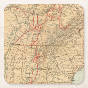 Louisville and Nashville Railroad Square Paper Coaster
