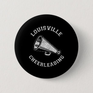 Louisville Cheer Distressed Retro 90's Cheerleader 2 Inch Round Button