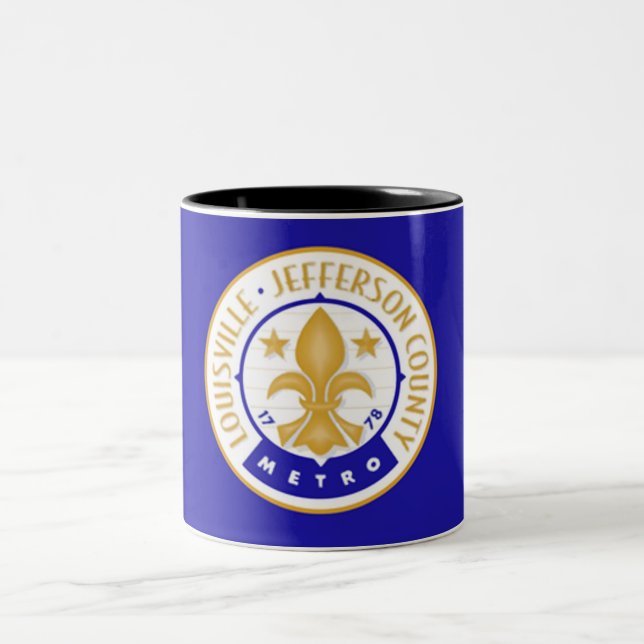 Louisville city flag Two-Tone coffee mug (Center)