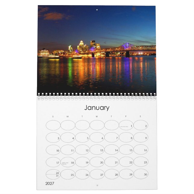 Louisville Kentucky Calendar (Jan 2027)