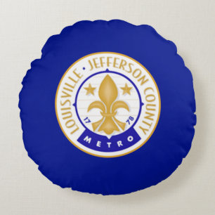 Louisville (Kentucky) City flag   Round Pillow