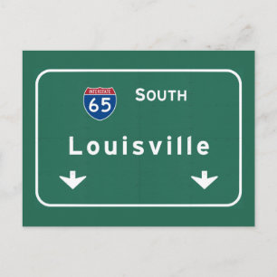 Louisville Kentucky kt Interstate Highway Freeway Postcard