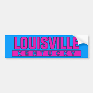 Louisville Kentucky Pink and Blue Bumper Sticker