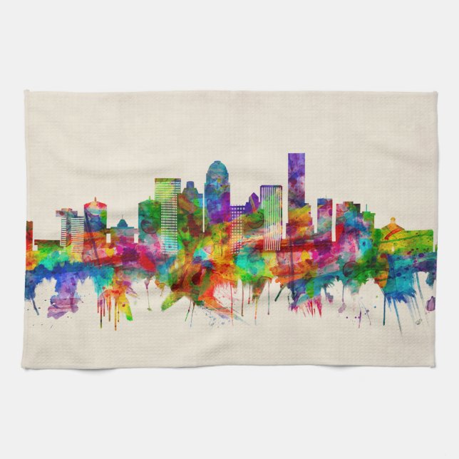Louisville Kentucky Skyline Kitchen Towel (Horizontal)