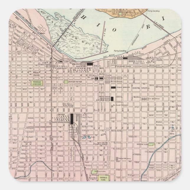 Louisville, Kentucky Square Sticker (Front)